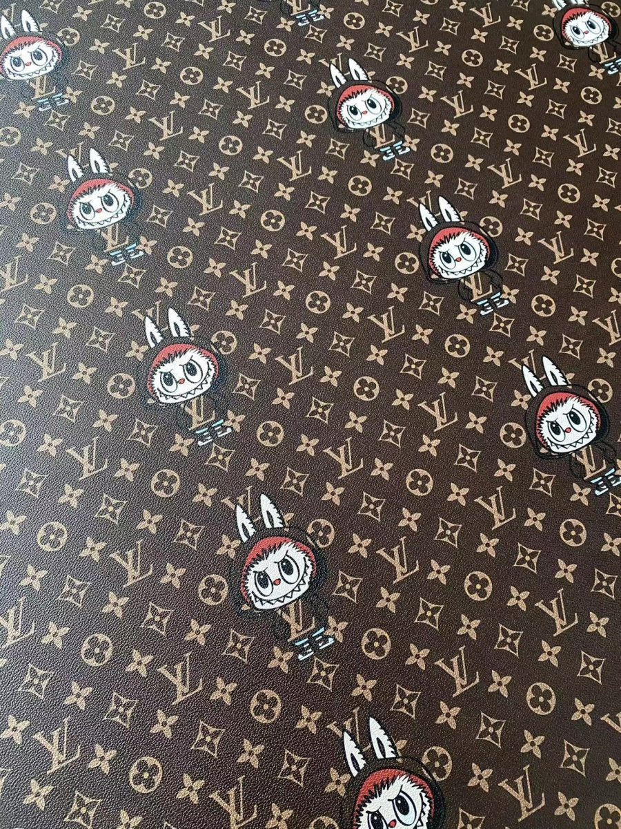 Labubu Louis Vuitton Designer Leather Sheet for Handmade DIY Projects - mingfabricstore