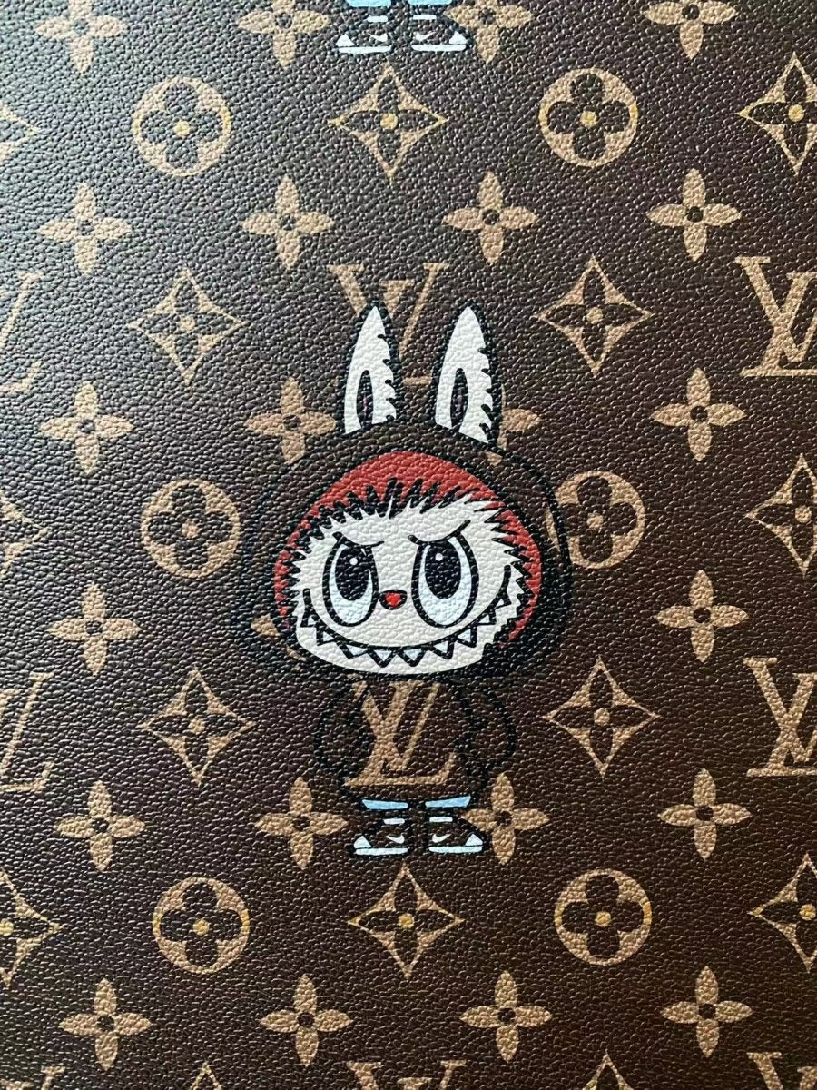 Labubu Louis Vuitton Designer Leather Sheet for Handmade DIY Projects - mingfabricstore