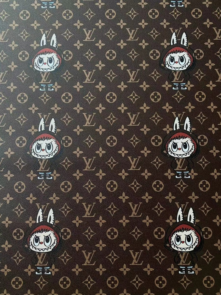 Labubu Louis Vuitton Designer Leather Sheet for Handmade DIY Projects - mingfabricstore