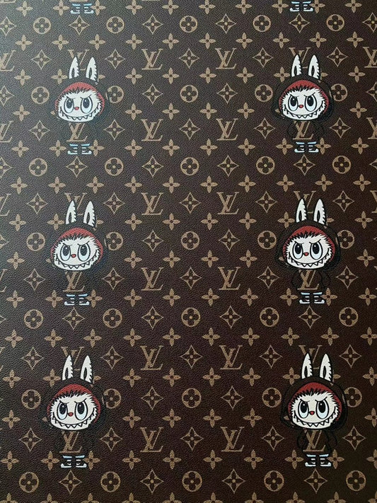 Labubu Louis Vuitton Designer Leather Sheet for Handmade DIY Projects - mingfabricstore