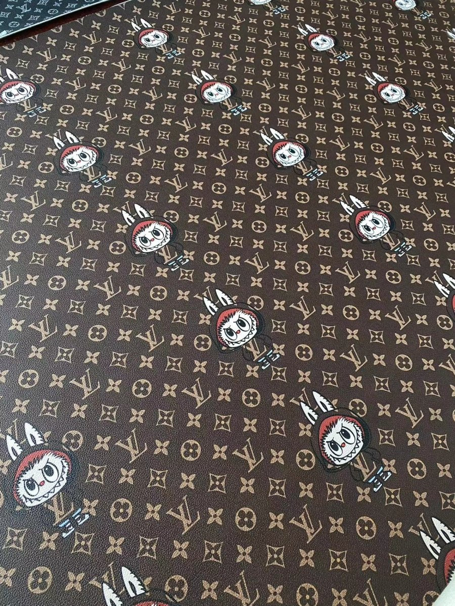 Labubu Louis Vuitton Designer Leather Sheet for Handmade DIY Projects - mingfabricstore