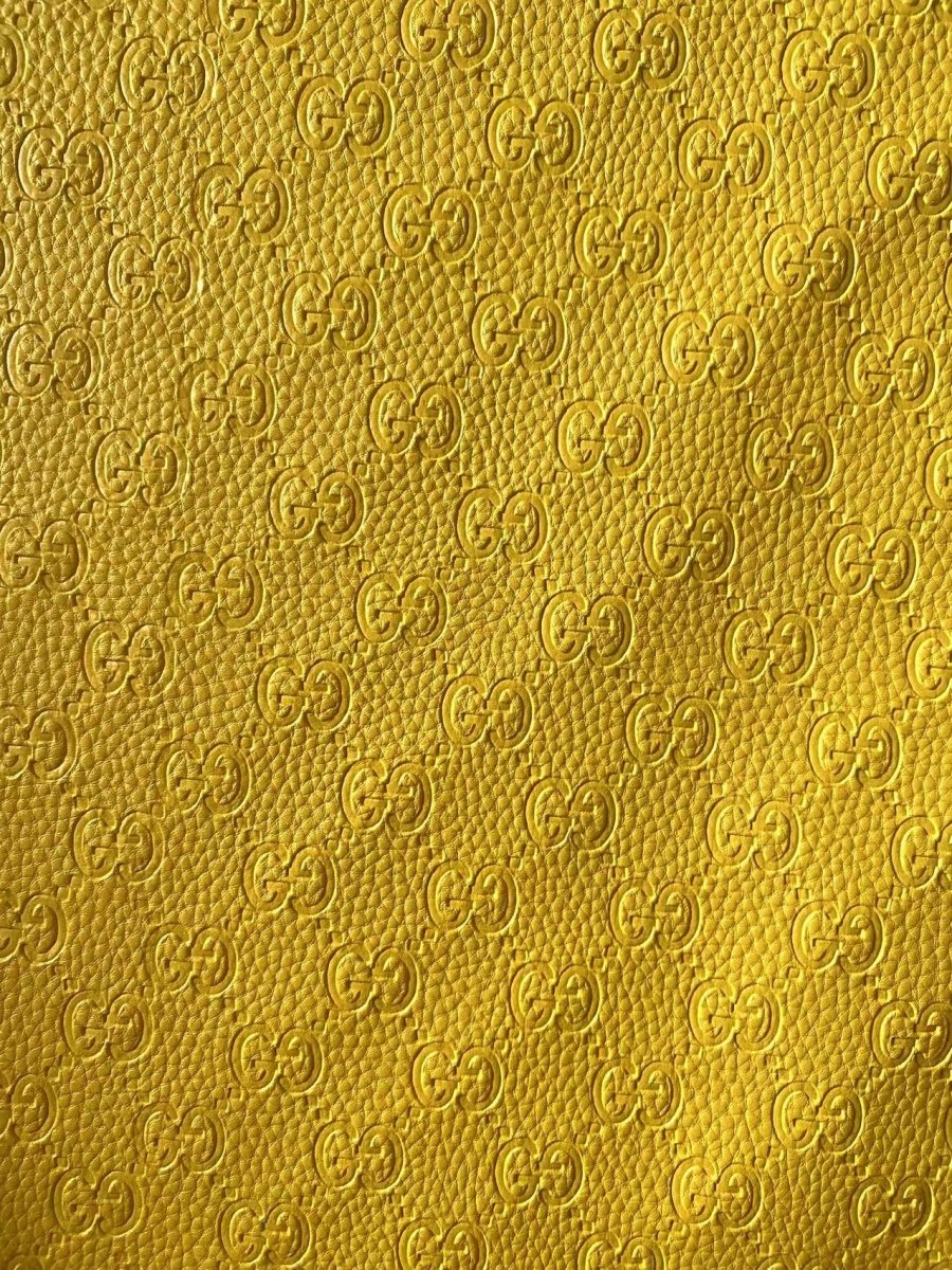 Lemon Yellow Gucci Embossed Soft Leather Custom Shoes Car Upholstery - mingfabricstore