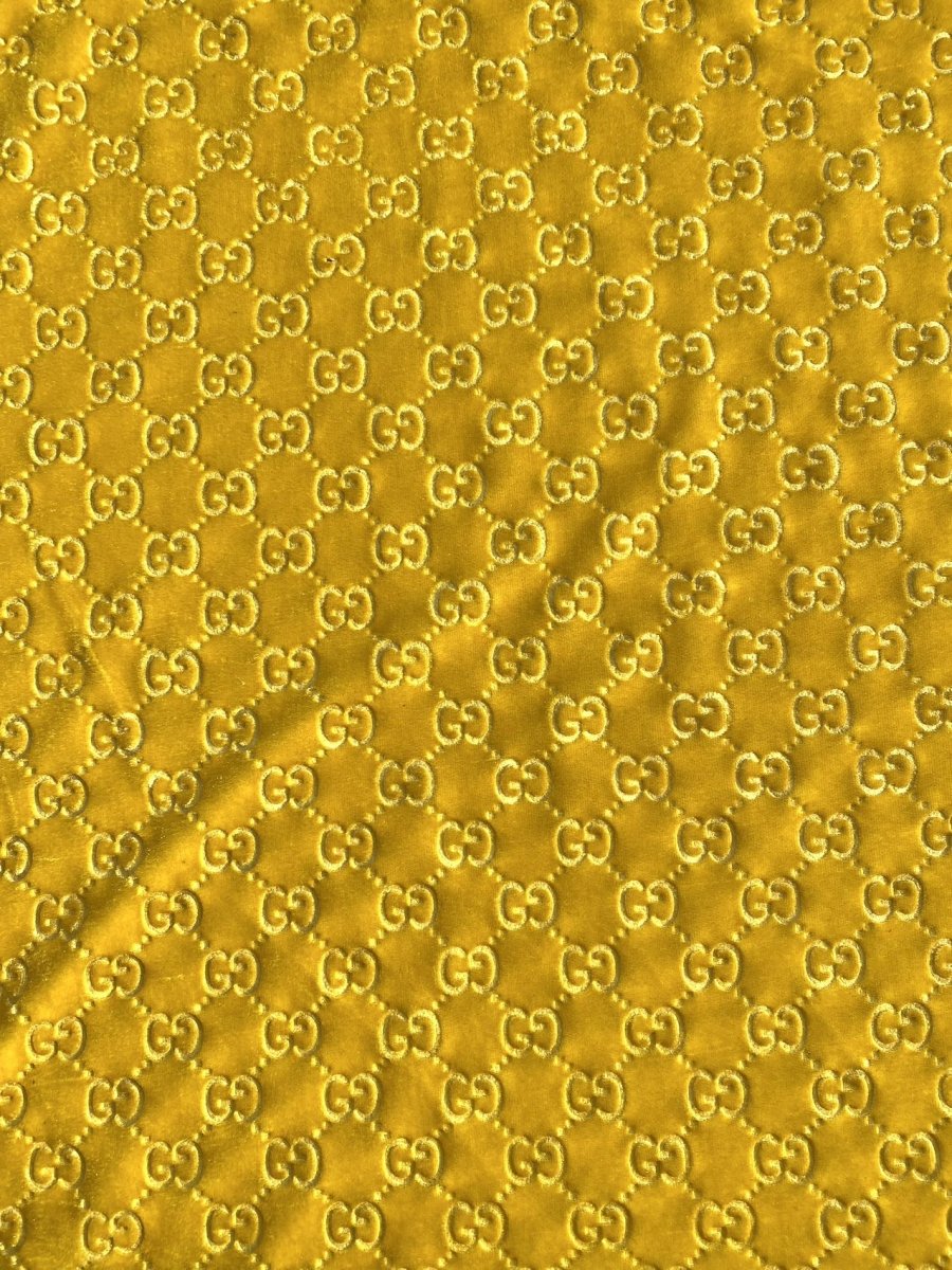 Lemon Yellow Gucci Velvet Fabric for Shoe Sneaker Custom - mingfabricstore