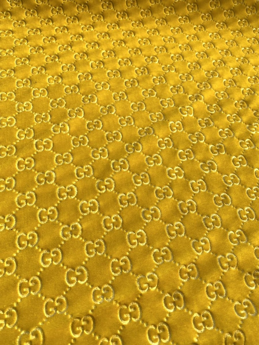 Lemon Yellow Gucci Velvet Fabric for Shoe Sneaker Custom - mingfabricstore