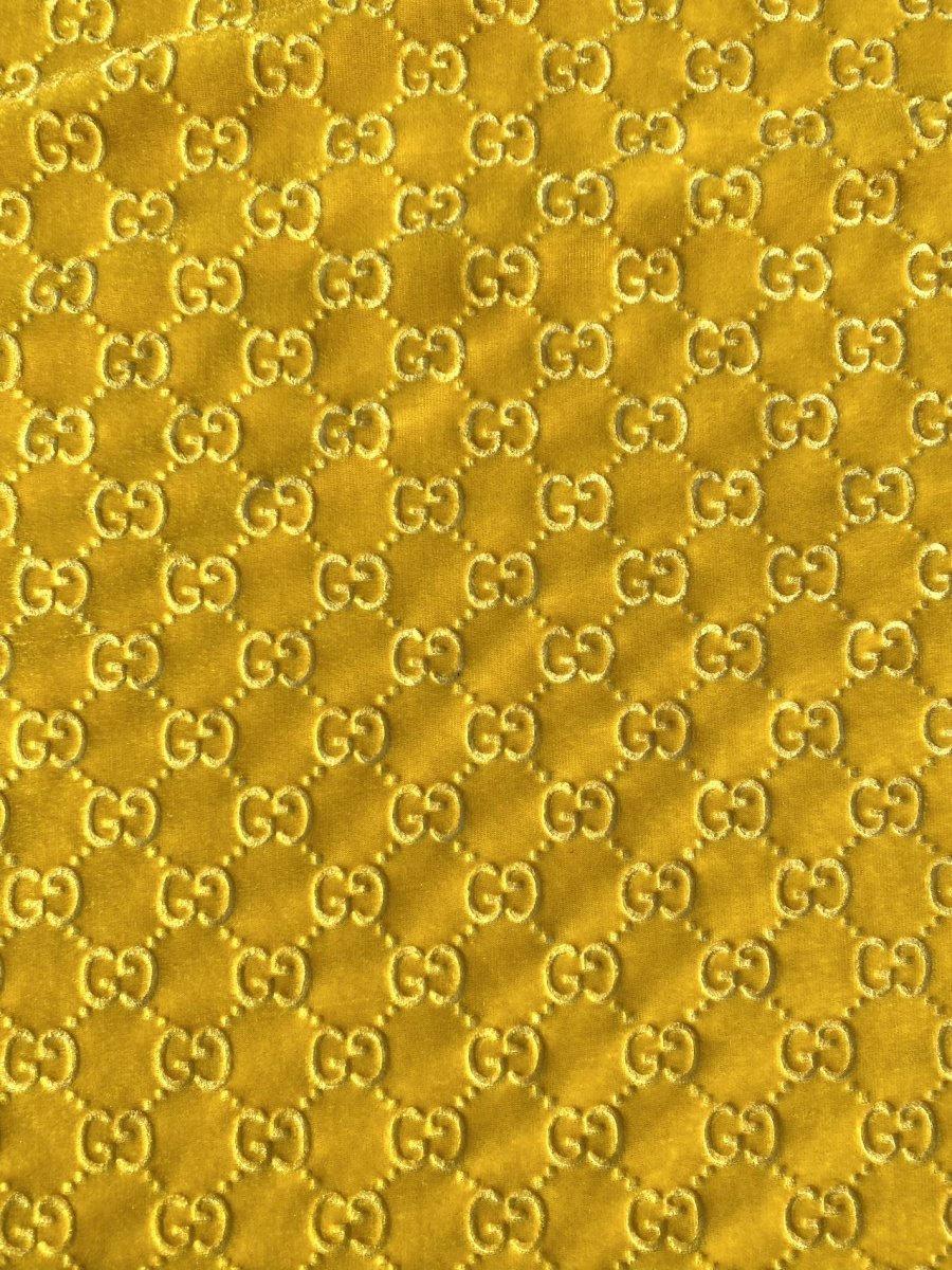 Lemon Yellow Gucci Velvet Fabric for Shoe Sneaker Custom - mingfabricstore