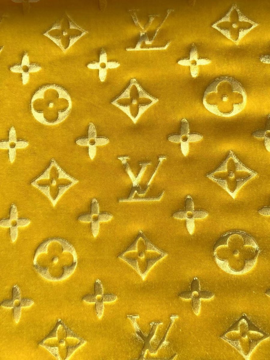 Lemon Yellow Louis Vuitton LV Velvet Fabric for Shoe Sneaker Custom - mingfabricstore