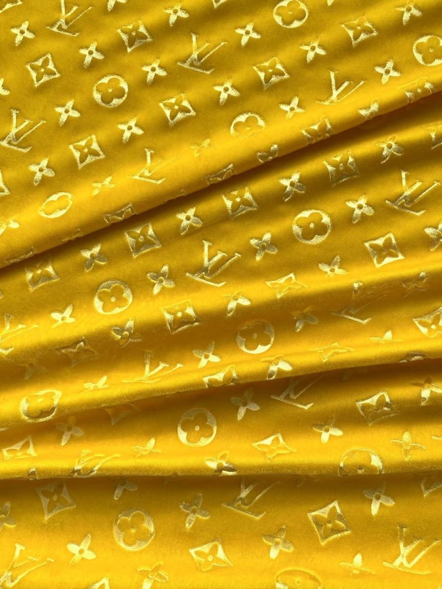 Lemon Yellow Louis Vuitton LV Velvet Fabric for Shoe Sneaker Custom - mingfabricstore