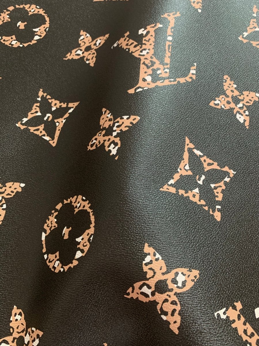 Leopard Big Letter LV Leather Vinyl for Bag - mingfabricstore