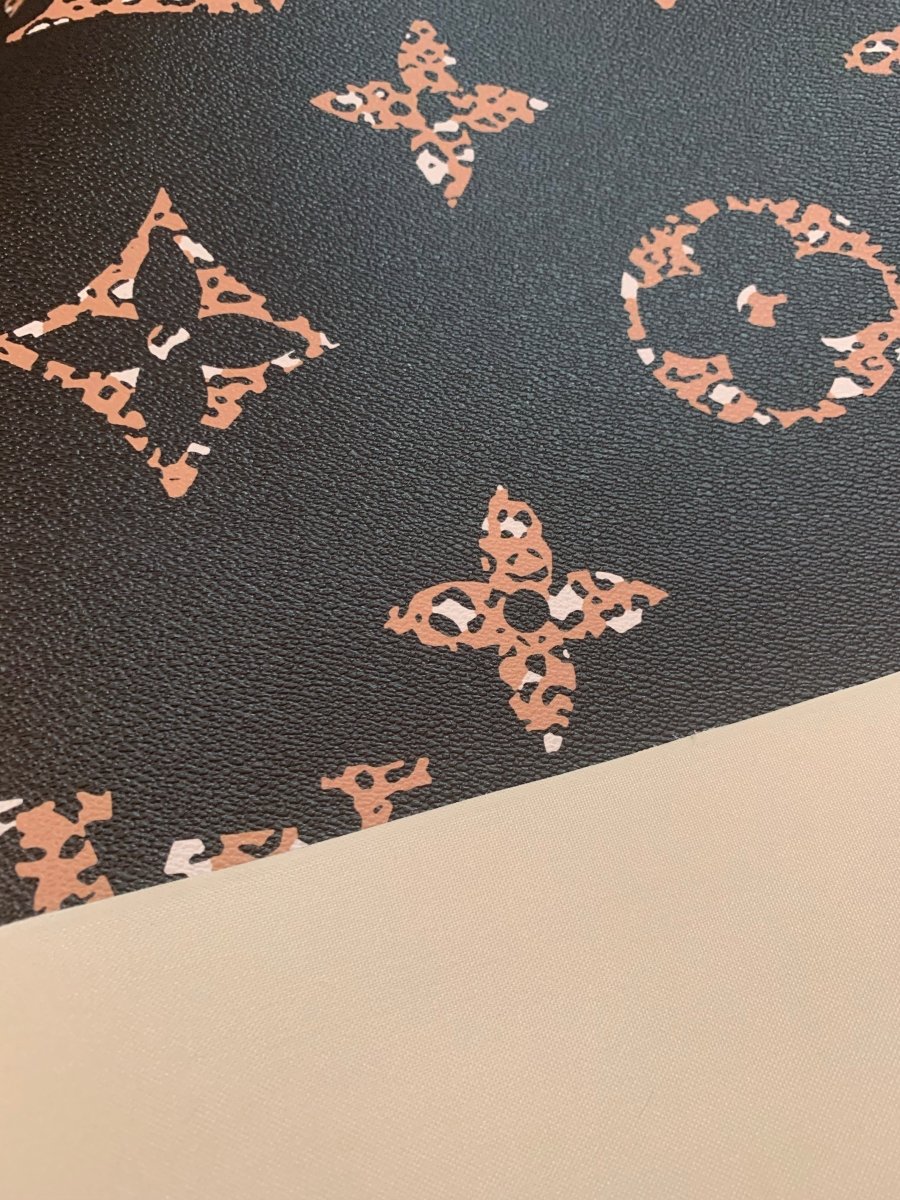 Leopard Big Letter LV Leather Vinyl for Bag - mingfabricstore