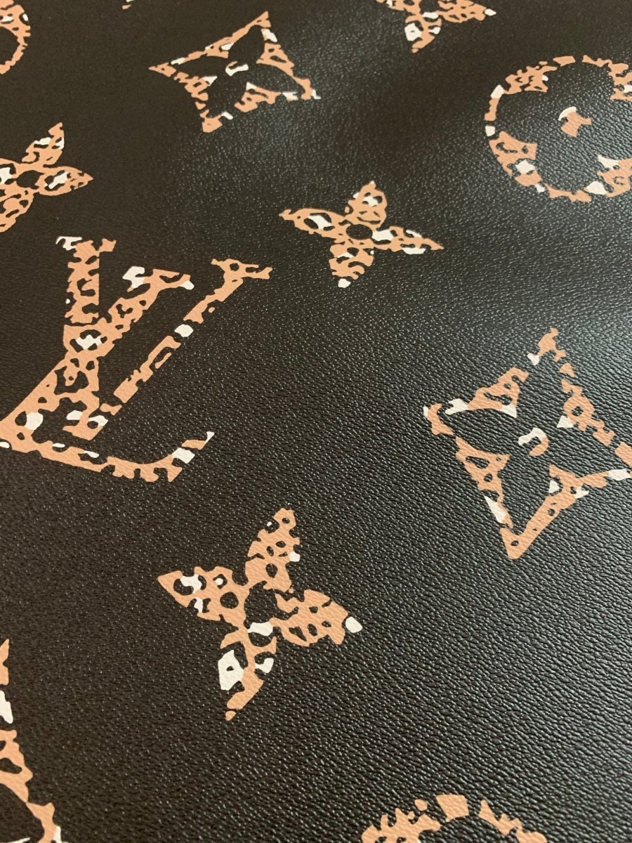 Leopard Big Letter LV Leather Vinyl for Bag - mingfabricstore
