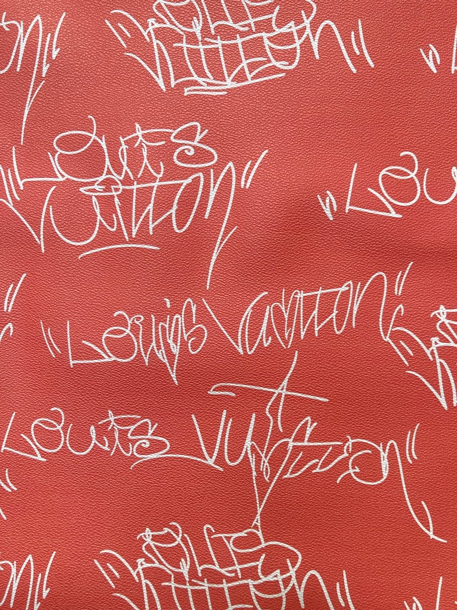 Lettering Sketch Louis Orange Vinyl for DIY Sewing Custom Sneakers - mingfabricstore