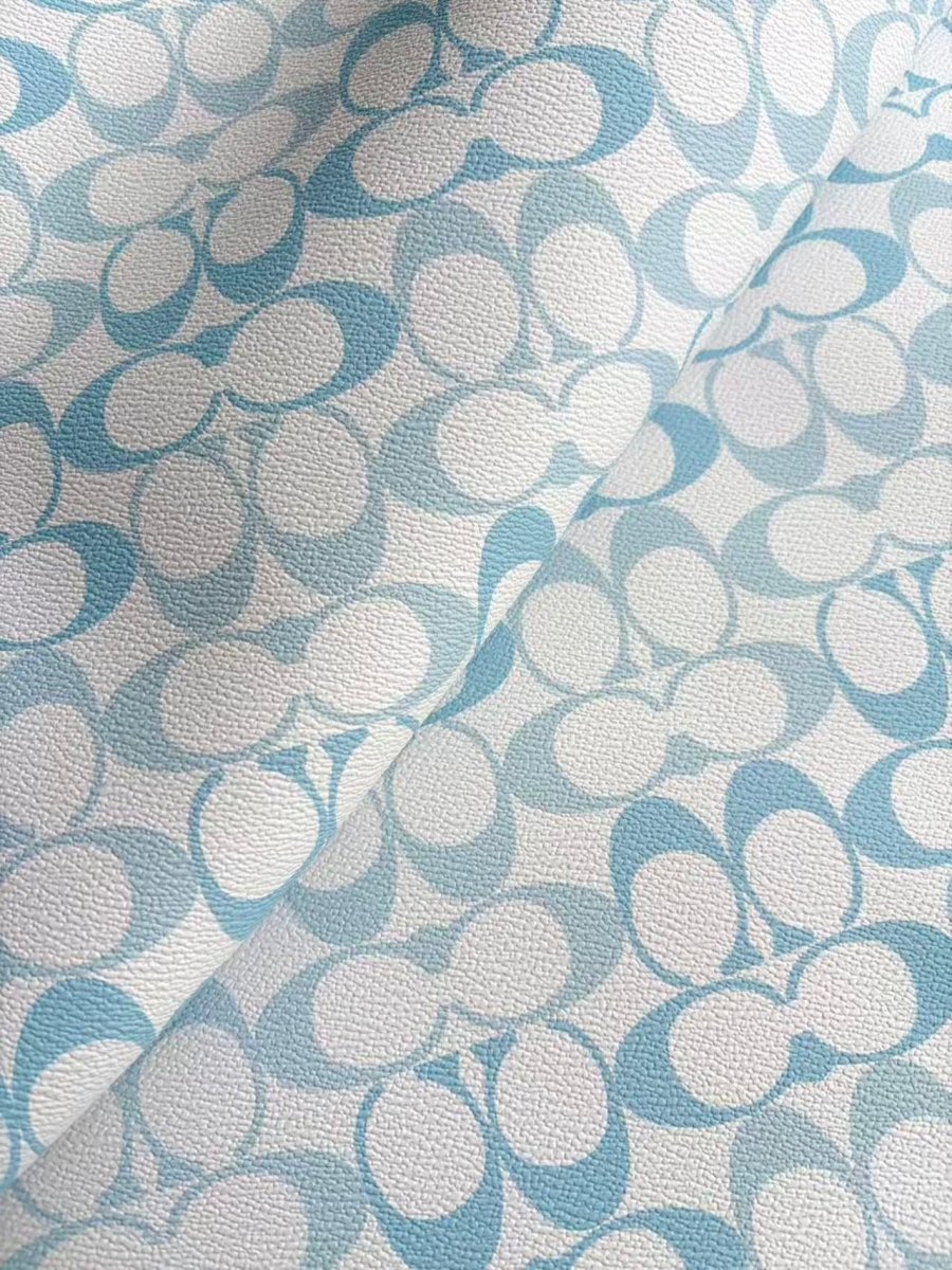 Light Blue Coach Leather Sheet for Tie Upholstery DIY Crafts Custom Projects - mingfabricstore