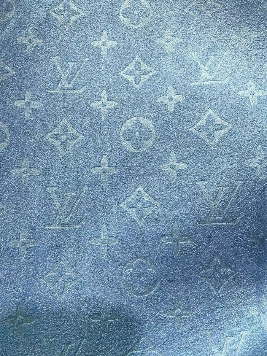 Light Blue Louis Vuitton Suede Micro Sewing Shoe Fabric - mingfabricstore
