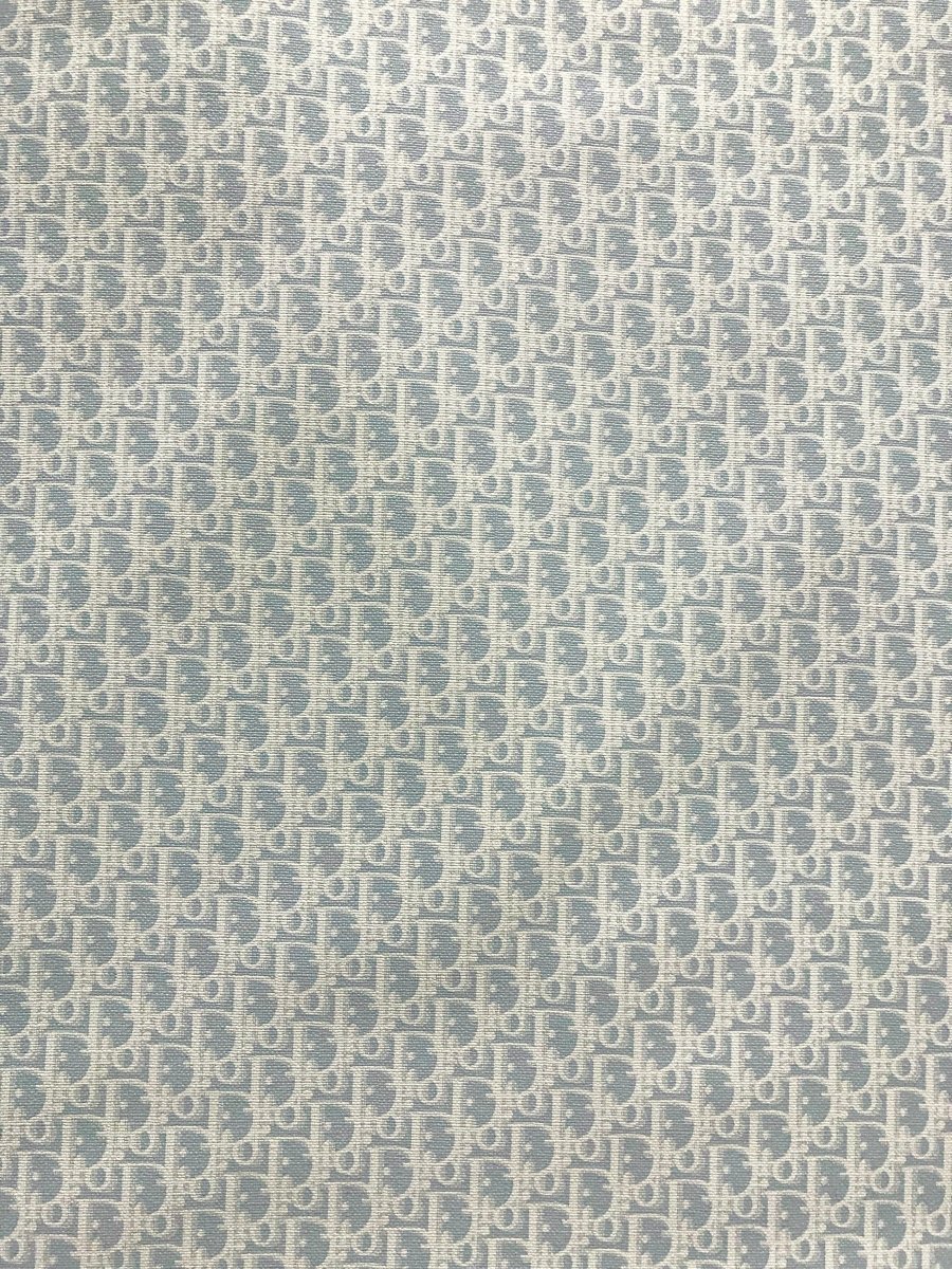 Light Blue Texture Dior Leather Fabric for Custom - mingfabricstore