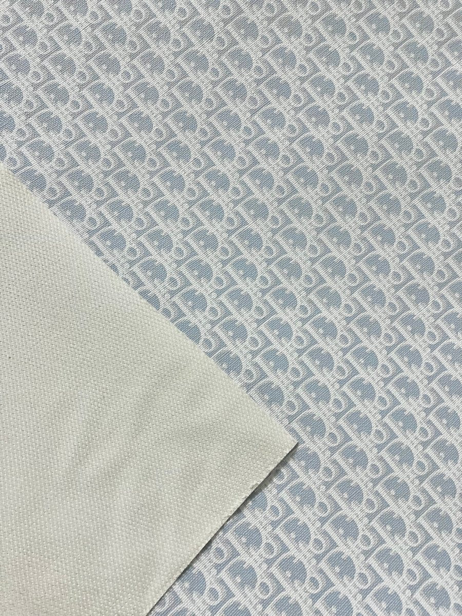 Light Blue Texture Dior Leather Fabric for Custom - mingfabricstore