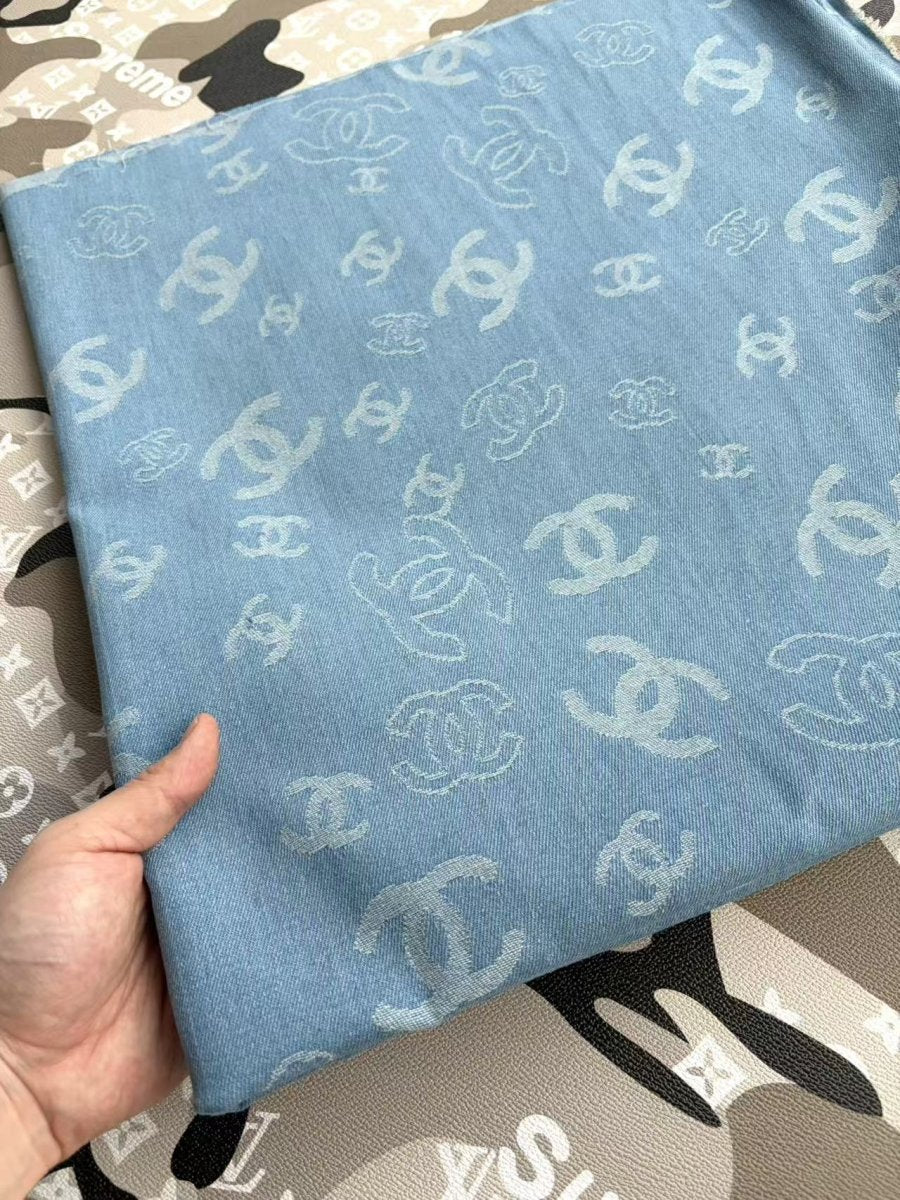 Light Chanel Denim Fabric Sold by Yard for DIY Crafts Sewing Projects - mingfabricstore