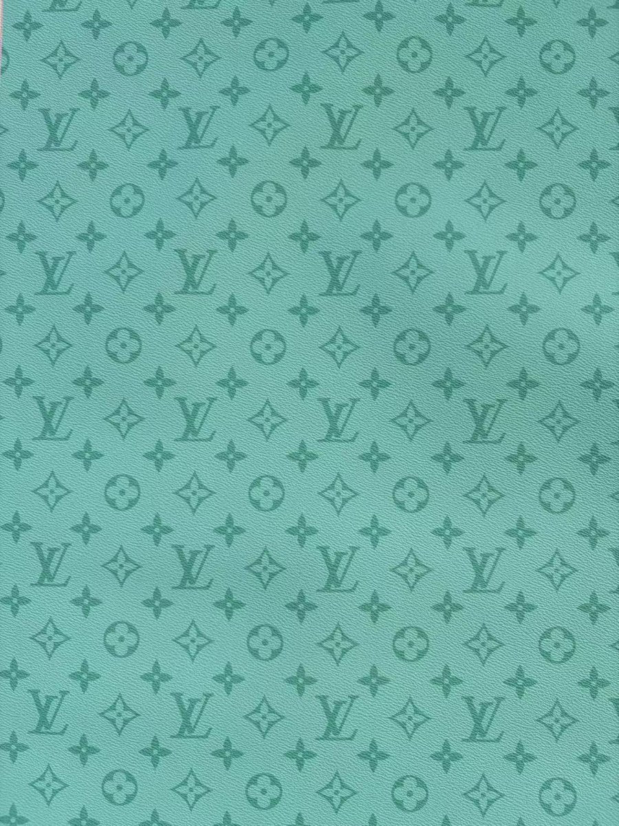 Light Green Louis Vuitton Leather Sheet Designer Fabric for Crafts DIY Hobbylobby - mingfabricstore