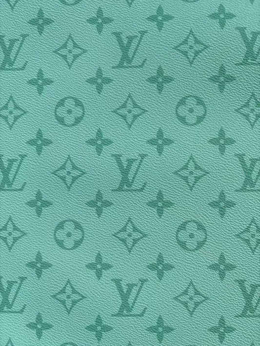 Light Green Louis Vuitton Leather Sheet Designer Fabric for Crafts DIY Hobbylobby - mingfabricstore
