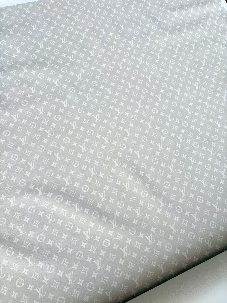 Light Grey Louis Vuitton Leather Sheet Designer Fabric for Crafts DIY Hobbylobby - mingfabricstore