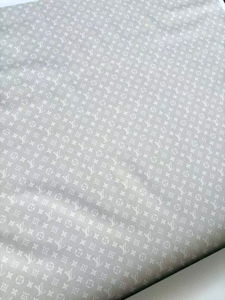 Light Grey Louis Vuitton Leather Sheet Designer Fabric for Crafts DIY Hobbylobby - mingfabricstore