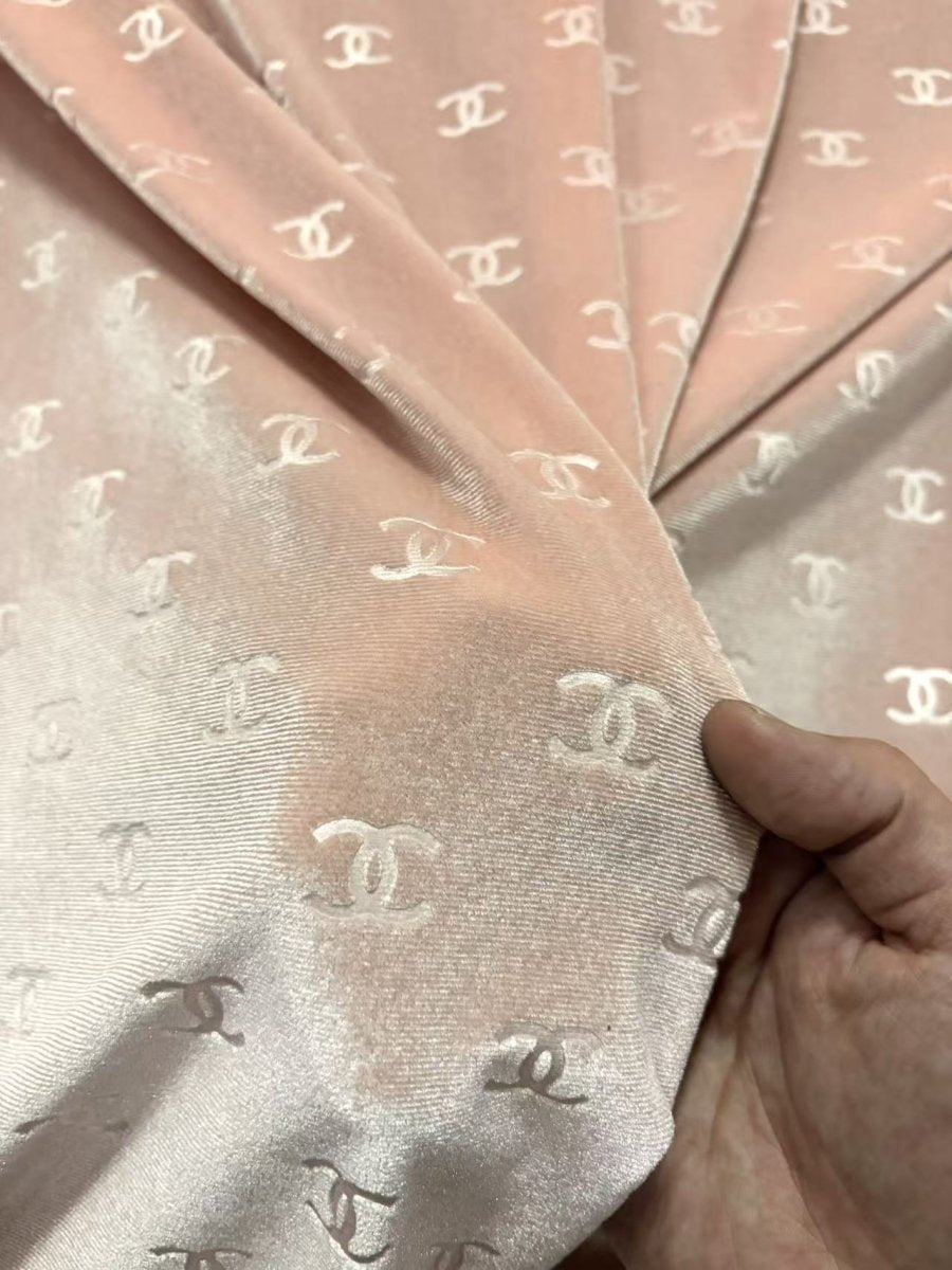 Light Pink Chanel Velvet for Sewing Car Upholstery Interior Sneakers - mingfabricstore