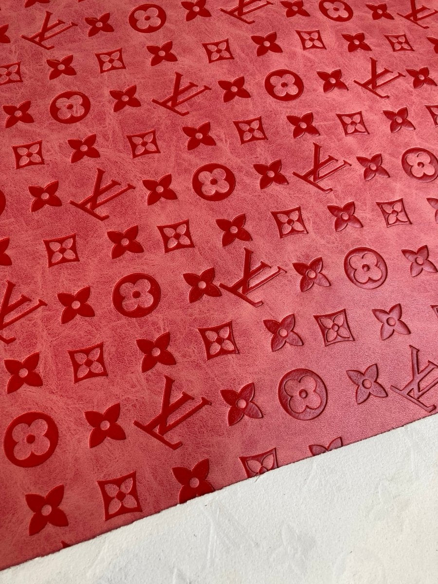 Light Pink Embossed LV Leather Fabric for Custom - mingfabricstore
