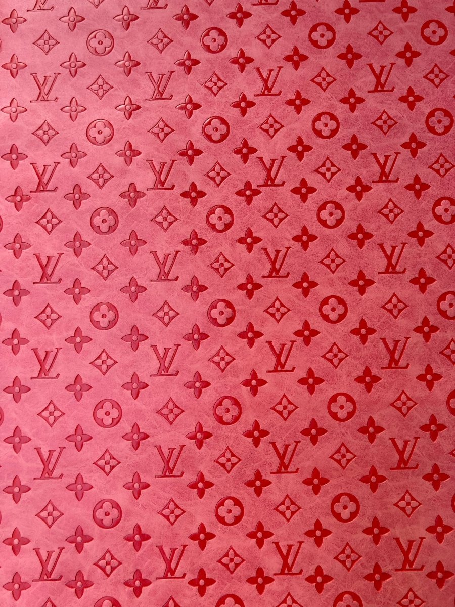 Light Pink Embossed LV Leather Fabric for Custom - mingfabricstore