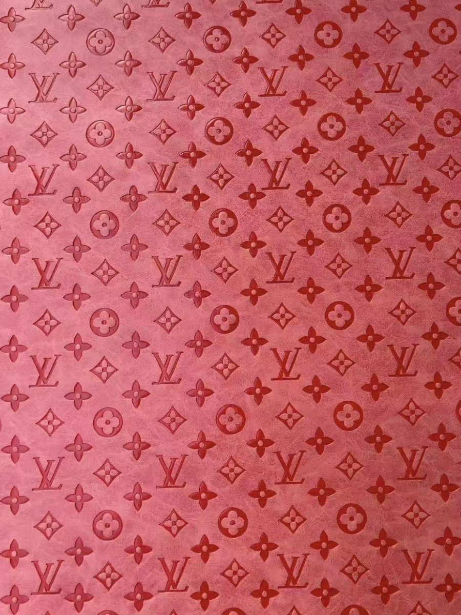 Light Pink Embossed LV Leather Fabric for Custom - mingfabricstore