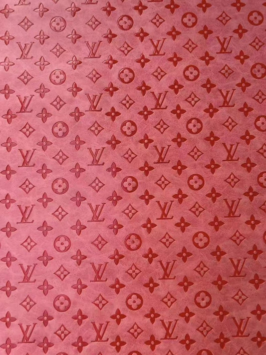 Light Pink Embossed LV Leather Fabric for Custom - mingfabricstore