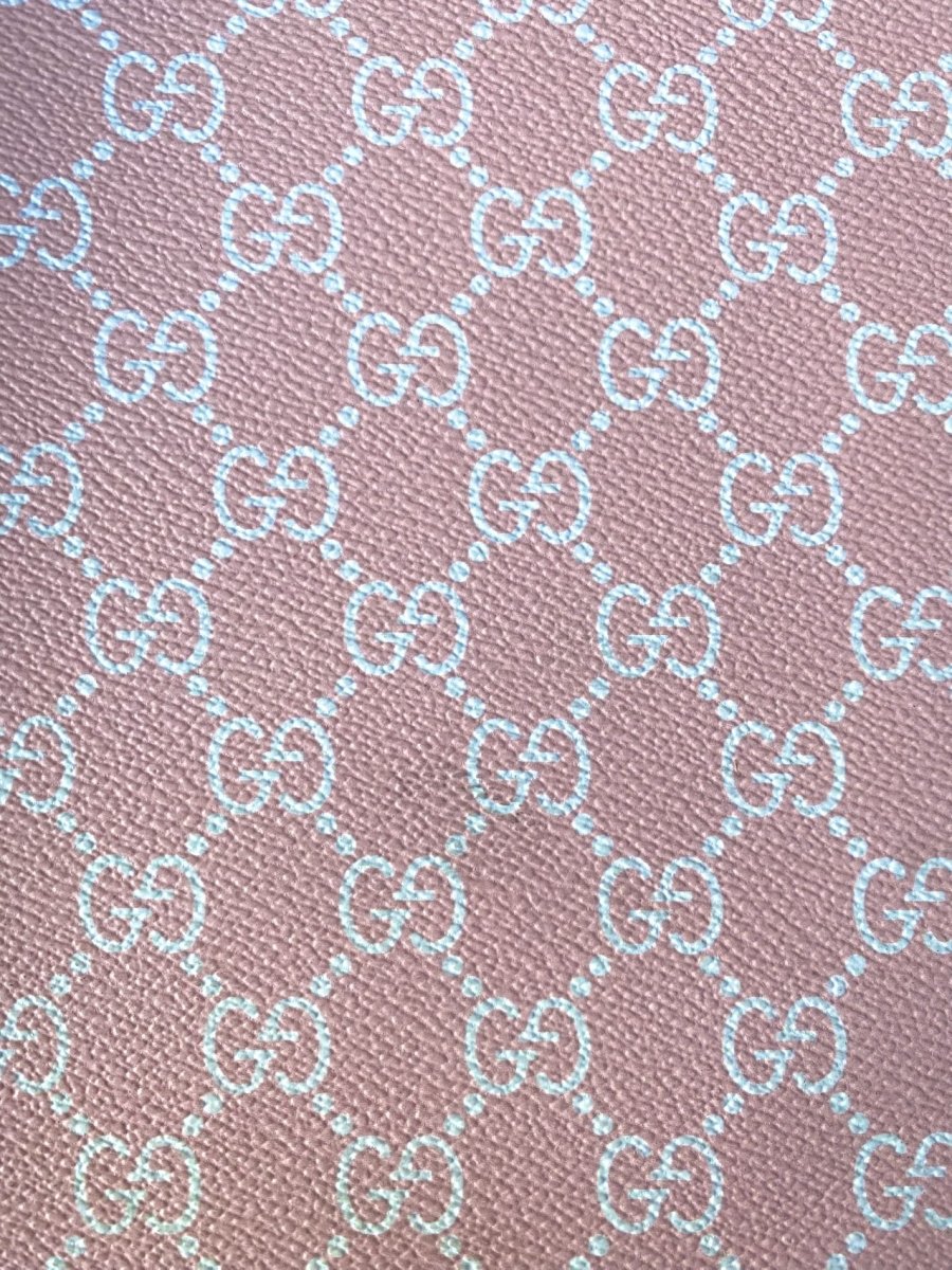 Light Pink Gucci Designer Fabric Custom Shoe Leather - mingfabricstore