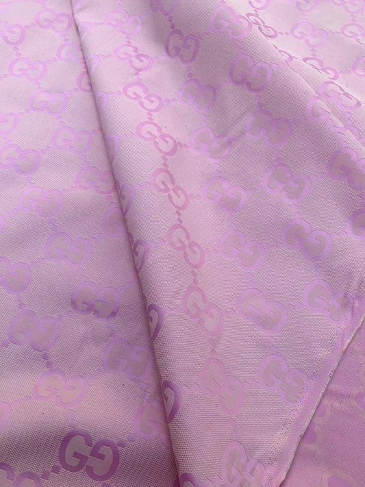 Light Pink Jacquard Big GG Gucci Designer Fabric for DIY Sewing Handicrafts - mingfabricstore