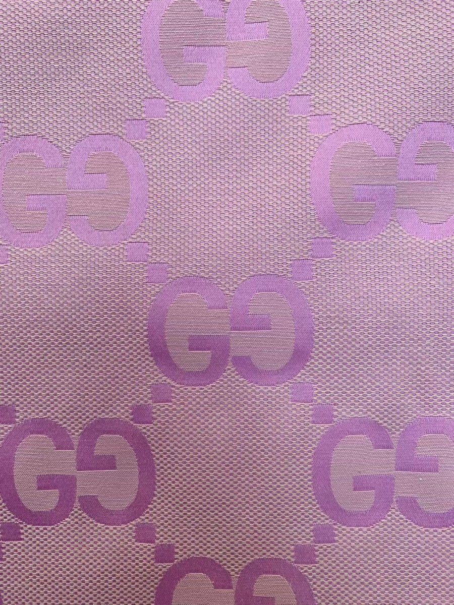 Light Pink Jacquard Big GG Gucci Designer Fabric for DIY Sewing Handicrafts - mingfabricstore