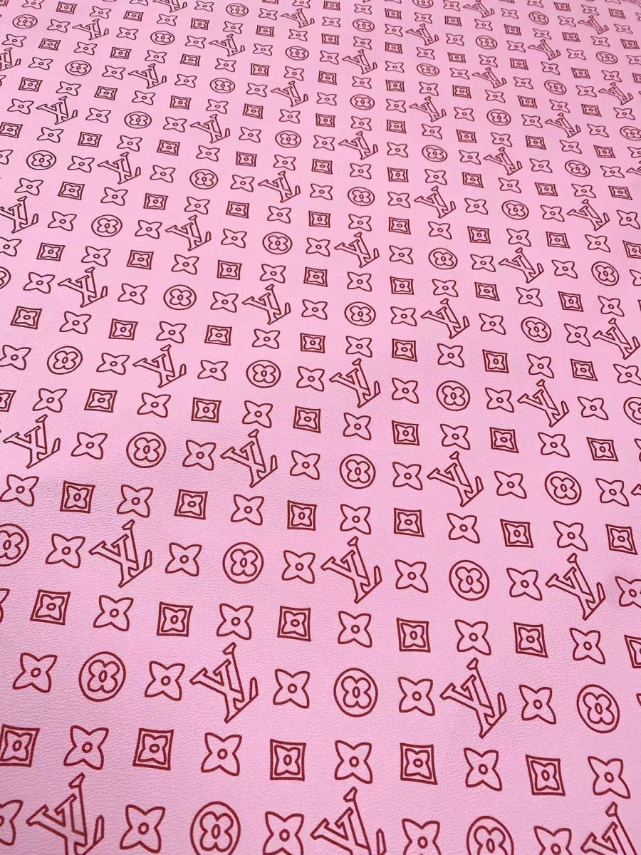 Light Pink LV Vinyl For Custom Handmade DIY Crafts Sewing Upholstery - mingfabricstore