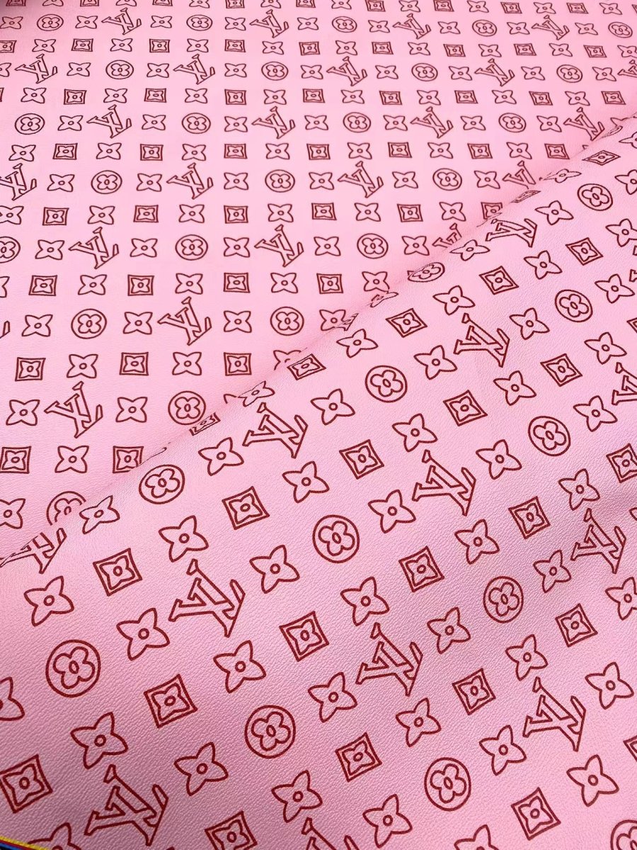 Light Pink LV Vinyl For Custom Handmade DIY Crafts Sewing Upholstery - mingfabricstore