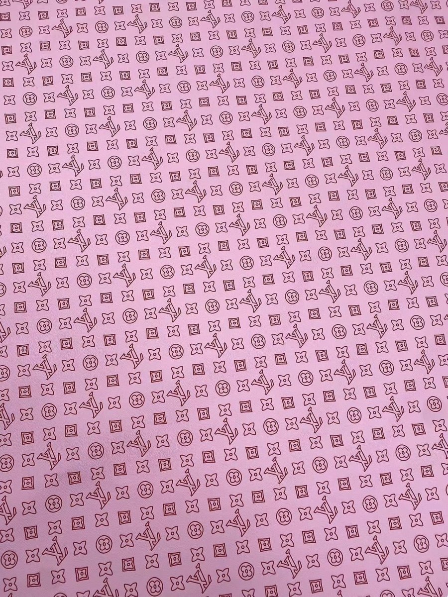 Light Pink LV Vinyl For Custom Handmade DIY Crafts Sewing Upholstery - mingfabricstore
