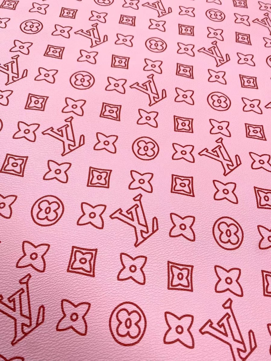 Light Pink LV Vinyl For Custom Handmade DIY Crafts Sewing Upholstery - mingfabricstore