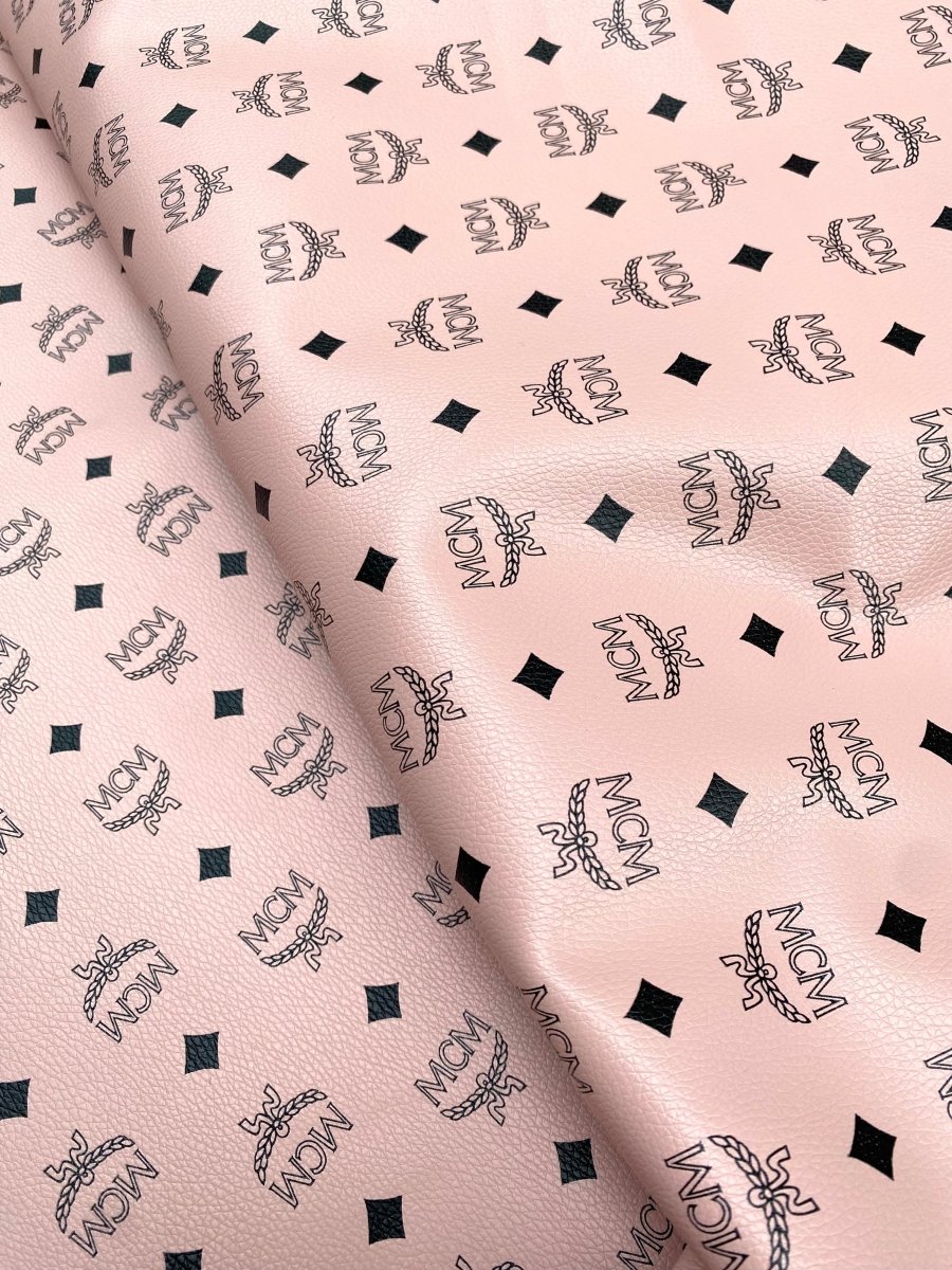 Light Pink MCM Vinyl Fabric for Handmade DIY Crafts Custom Cloth - mingfabricstore
