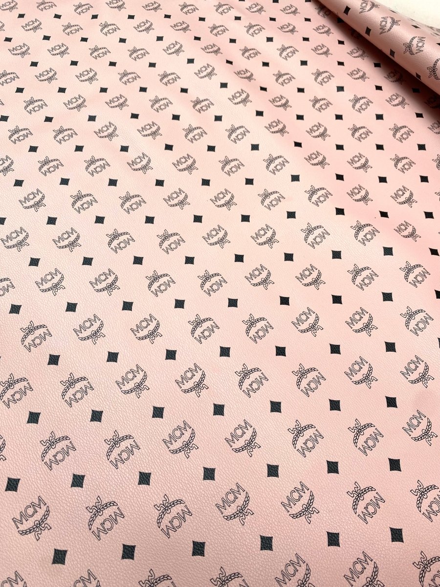 Light Pink MCM Vinyl Fabric for Handmade DIY Crafts Custom Cloth - mingfabricstore