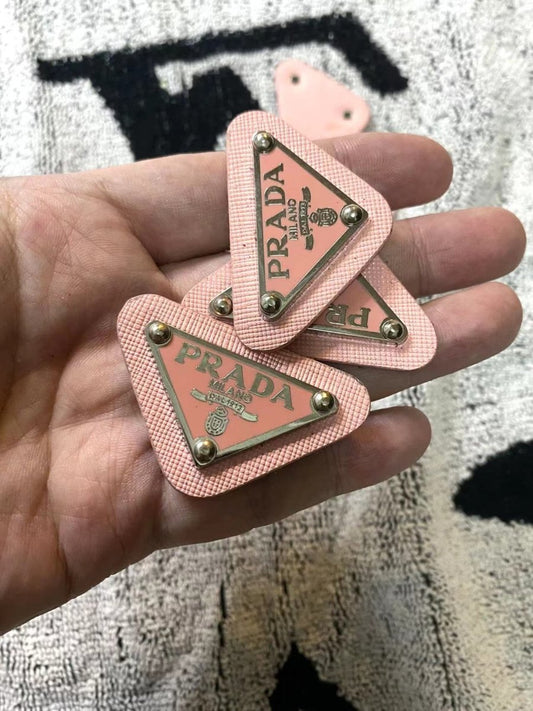 Light Pink Prada Badge Emblem Metal Handmade Accessory - mingfabricstore