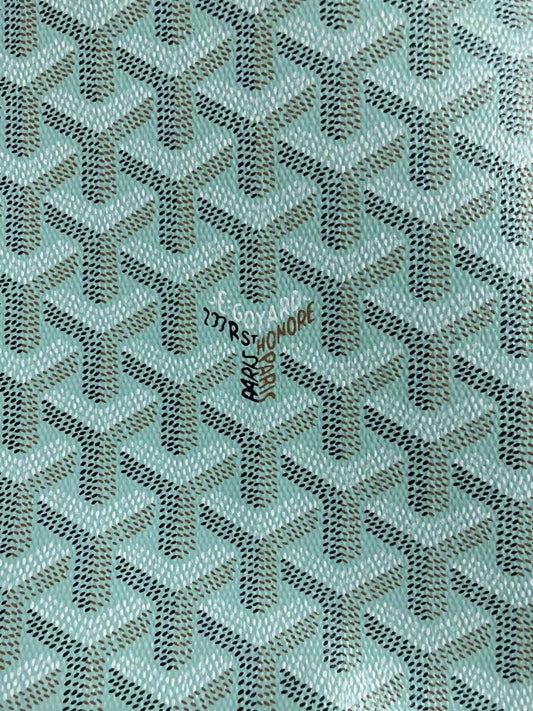 Light Tiffany Blue Goyard Canvas Leather for Custom Sold by Yard - mingfabricstore