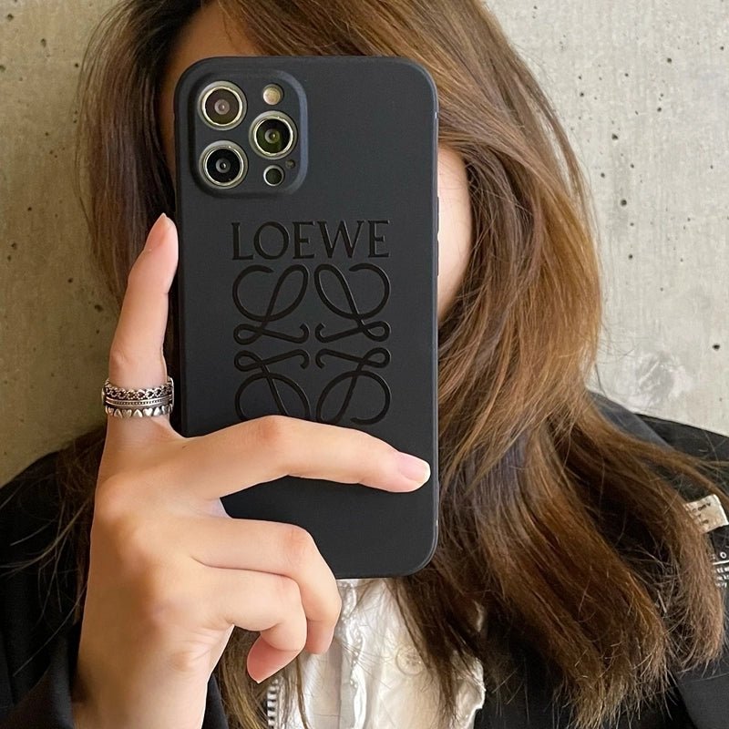 LOEWE Black Classic PU Phone cases - mingfabricstore