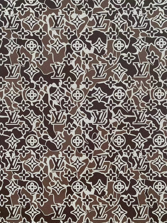 Louis Vuitton Camouflage Leather Sheet Designer Fabric - mingfabricstore