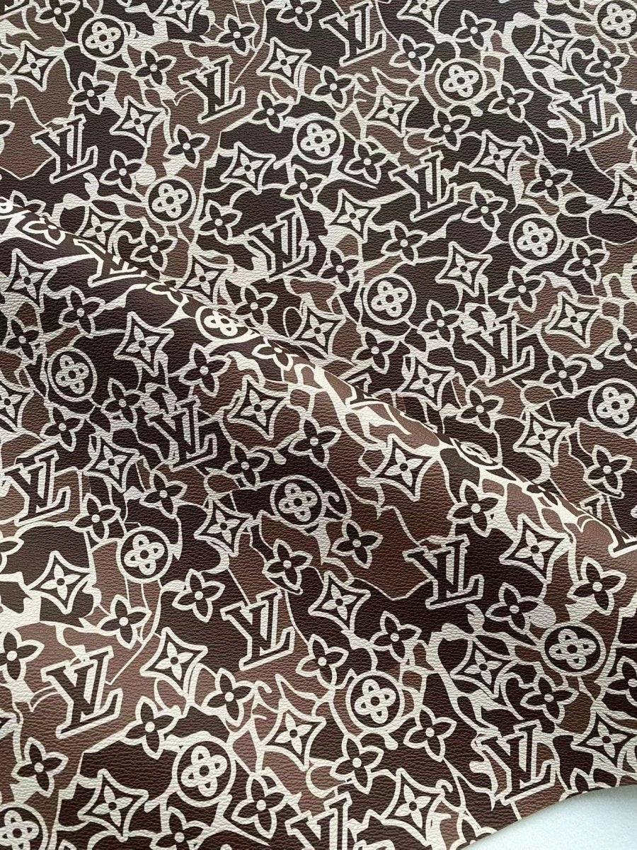 Louis Vuitton Camouflage Leather Sheet Designer Fabric - mingfabricstore