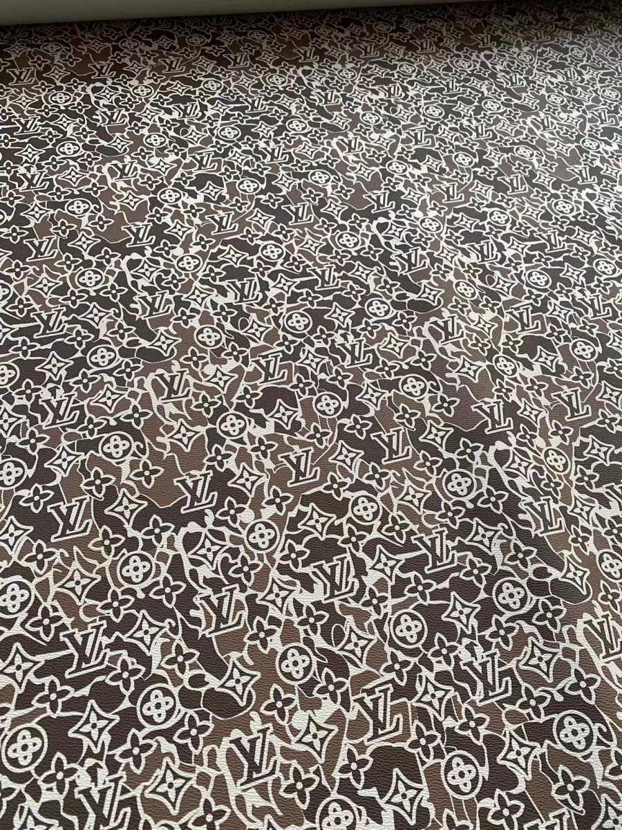 Louis Vuitton Camouflage Leather Sheet Designer Fabric - mingfabricstore
