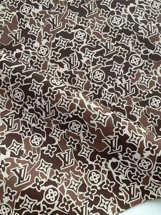 Louis Vuitton Camouflage Leather Sheet Designer Fabric - mingfabricstore