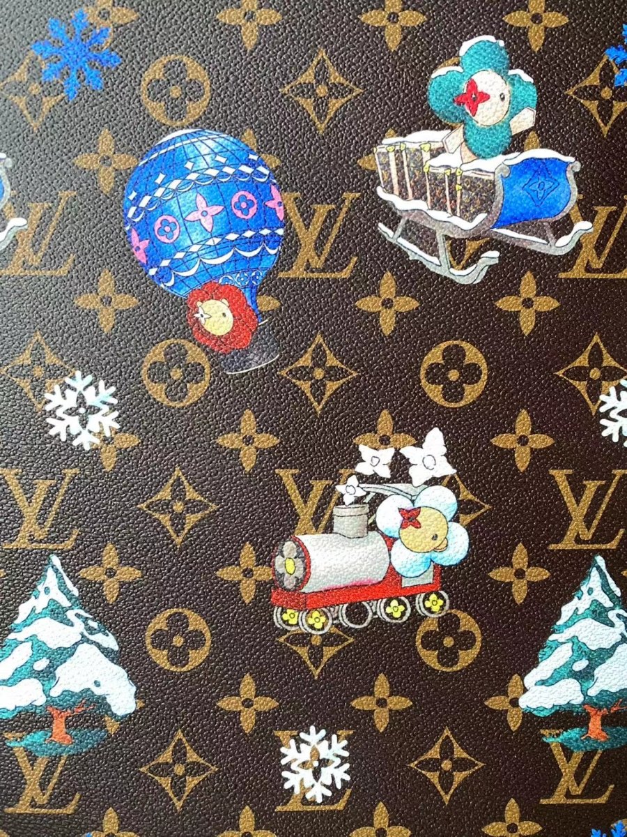 Louis Vuitton Cartoon Faux Leather Sheet Shoe Sneaker Fabric - mingfabricstore
