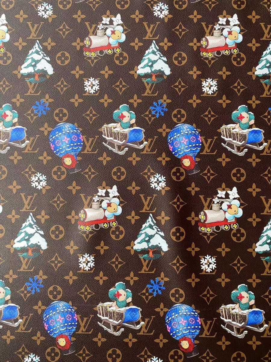 Louis Vuitton Cartoon Faux Leather Sheet Shoe Sneaker Fabric - mingfabricstore