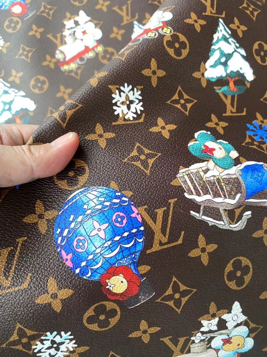 Louis Vuitton Cartoon Faux Leather Sheet Shoe Sneaker Fabric - mingfabricstore