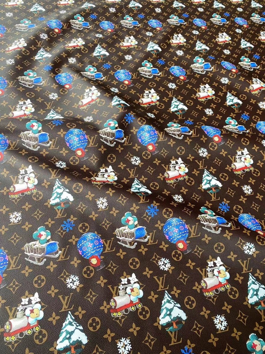 Louis Vuitton Cartoon Faux Leather Sheet Shoe Sneaker Fabric - mingfabricstore