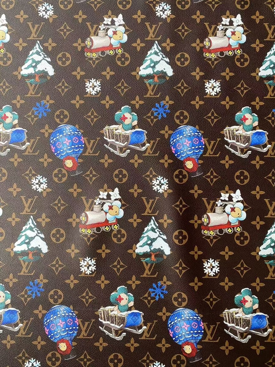 Louis Vuitton Cartoon Faux Leather Sheet Shoe Sneaker Fabric - mingfabricstore